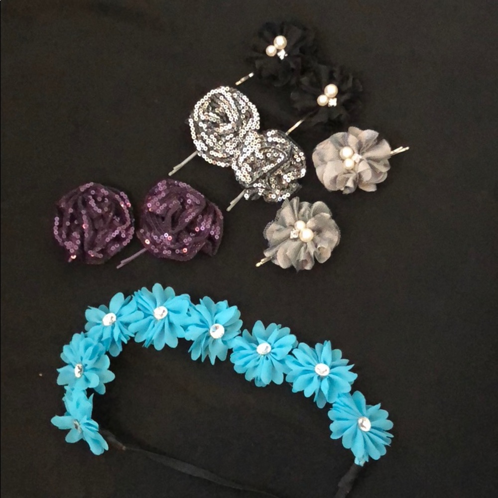 Decorative hair clips & headband
